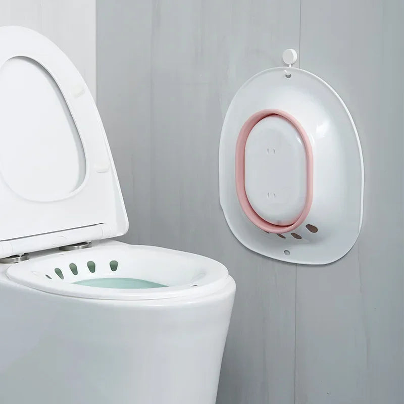 Sits Bath for Hemorrhoids, Sits Bath for Toilet Seat, Postpartum Care, Sits Bath Kit for Women, Collapsible, Flusher Hose Peaceful Pleasures Health and Wellness