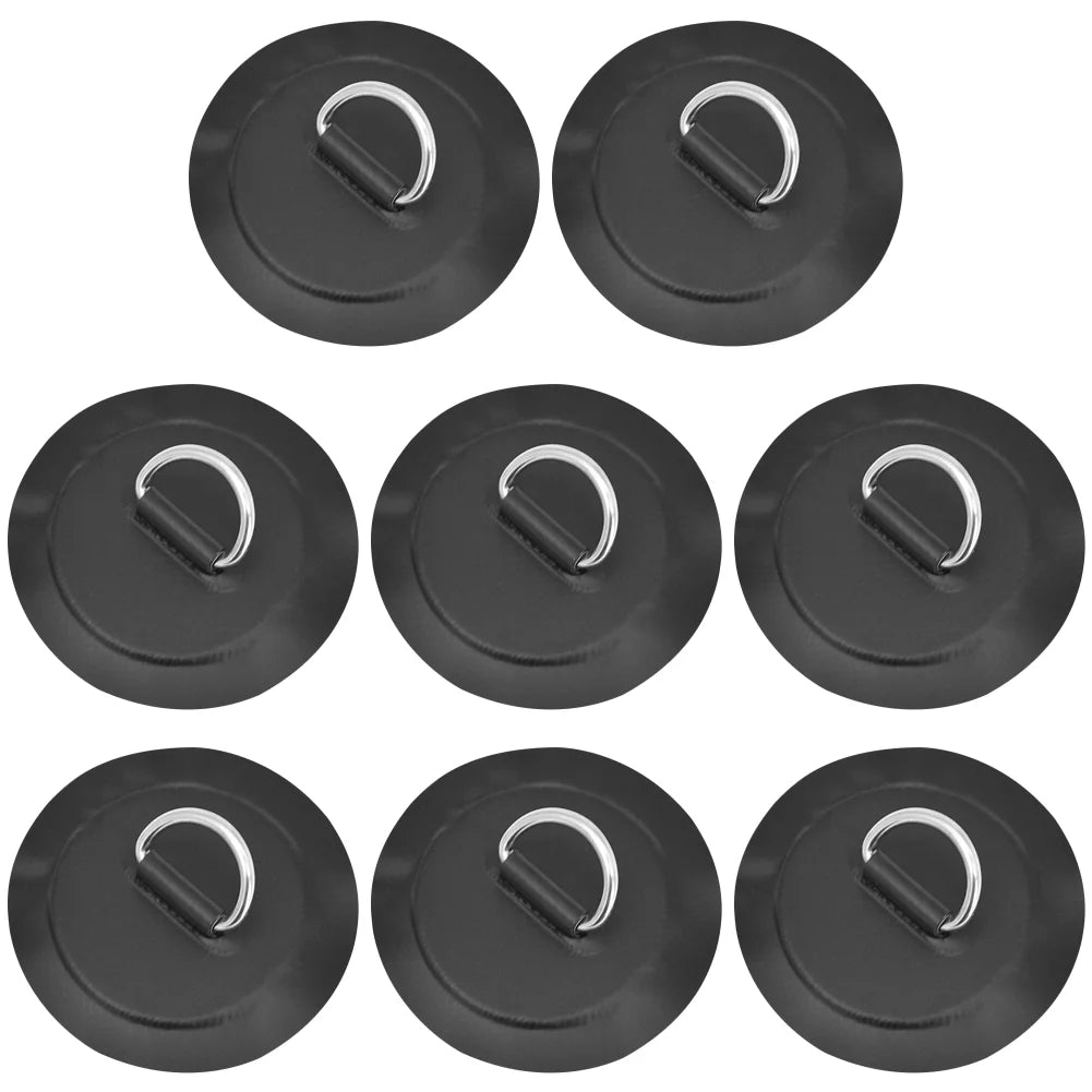 Inflatable Boat D-Ring Patch Stainless Steel PVC Pad Buckle For Kayak Raft Canoe Paddle Board SUP Surfboard Replacement Part Peaceful Pleasures Health and Wellness Black 8PCS