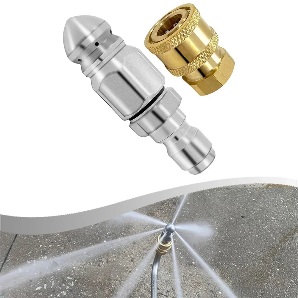 5000 PSI Sewer Jetting Nozzle – 1/4" Quick Connect Drain Cleaner