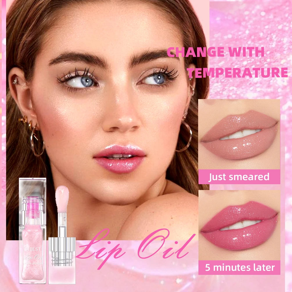 QIBEST 2024 New Temperature Color Changing Lipgloss Moisturizer Long-lasting Liquid Lipstick Lip Plumper Gloss Makeup For Women Peaceful Pleasures Health and Wellness