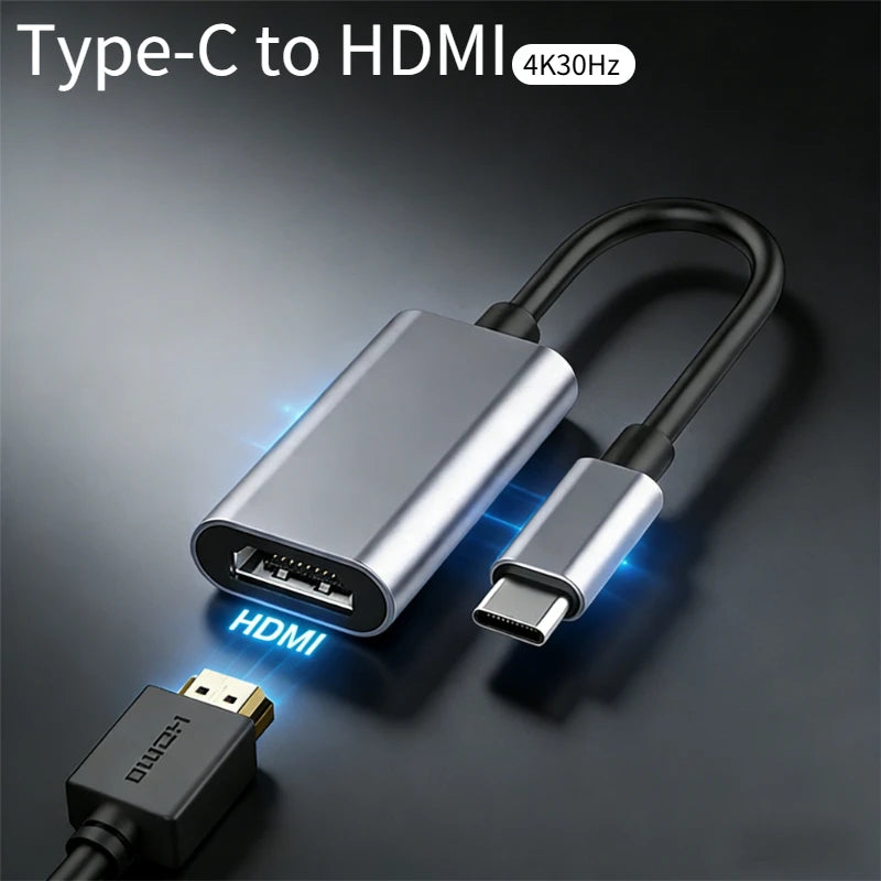Type C to HDMI-compatible Cable USB C to HDTV Converter HD 4K USB 3.1 HDTV Cable Adapter for MacBook Chromebook Samsung Xiaomi Peaceful Pleasures Health and Wellness