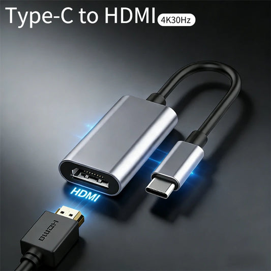 Type C to HDMI-compatible Cable USB C to HDTV Converter HD 4K USB 3.1 HDTV Cable Adapter for MacBook Chromebook Samsung Xiaomi Peaceful Pleasures Health and Wellness