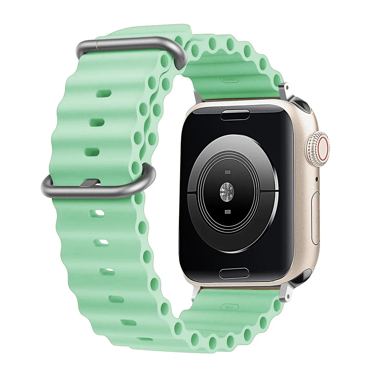 Silicone Ocean strap for Apple watch band Ultra Series 9 SE iwatch 42mm 44mm 45mm 49mm 38mm 40mm 41mm correas 49 44 45 mm bands Peaceful Pleasures Health and Wellness LGr 42mm 44mm 45mm 49mm