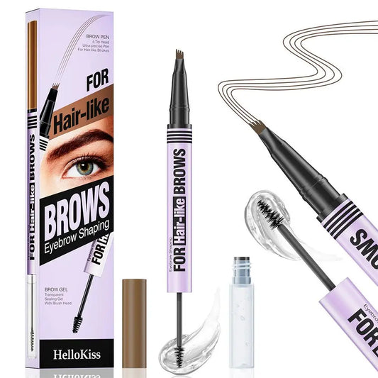 4-Fork-Tip Eyebrow Pencil | Waterproof 3D Brow Shaping Kit Eyebrow Pencil Kit Peaceful Pleasures Health and Wellness