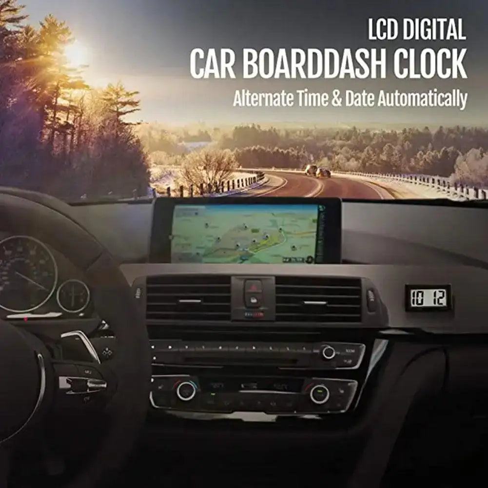 Practical Mini Digital Display Large Screen Car Mounted Small Adhesive Portable Electric Motorcycle Car Mounted Clock Mute New Peaceful Pleasures Health and Wellness