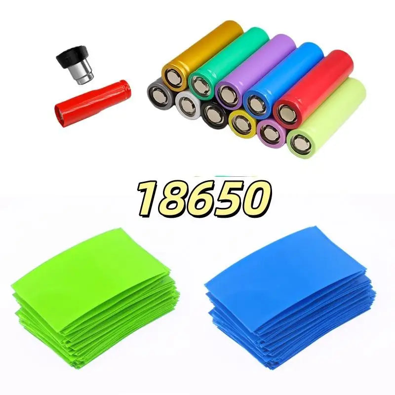 100Pcs 2 Colors Self-Adhesive Insulator Flat PVC Heat Shrink Tubing Battery Wrap For 18650 Lithium Battery Heat Shrink Tube Peaceful Pleasures Health and Wellness