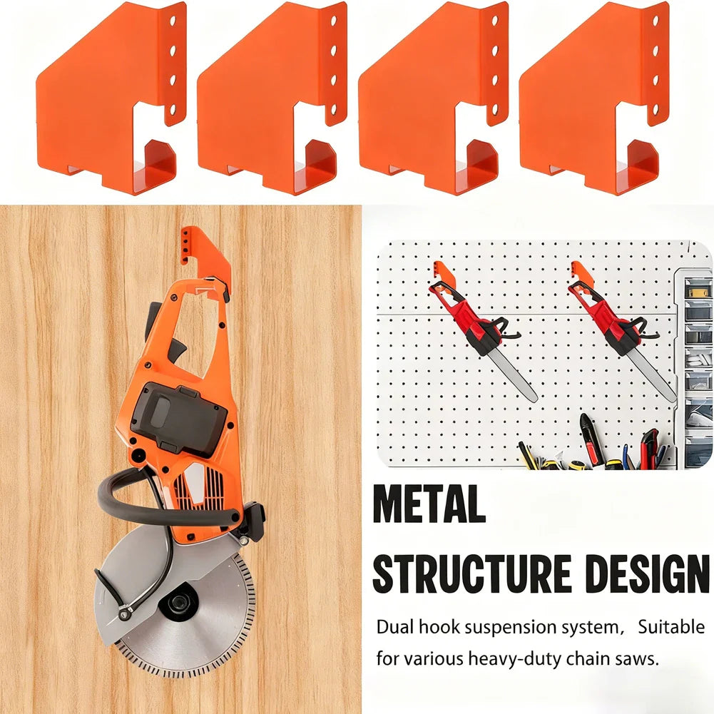 Heavy Duty Chainsaw Wall Mount Holder & Garden Tool Rack