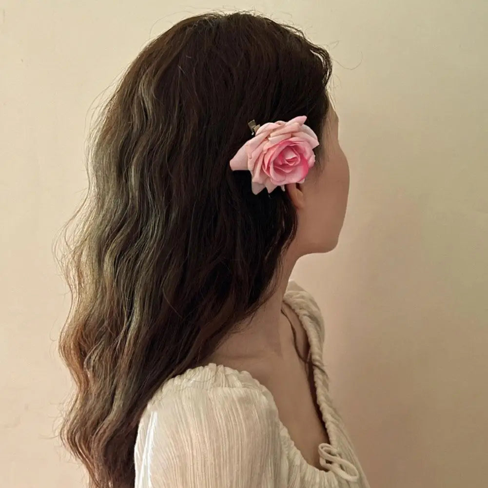 Rose Flower Hair Clip – Elegant Bridal Bridesmaid Hairpin
