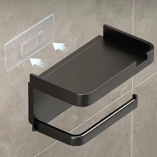 Wall-Mount Plastic Toilet Paper & Storage Rack | Kitchen Bath Wall Storage Rack Peaceful Pleasures Health and Wellness
