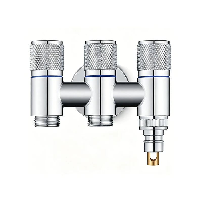 Bathroom Faucet Valve Fittings Valve One Into Three Out of The Balcony Kitchen All Copper Toilet Fittings Bathroom Fittings Peaceful Pleasures Health and Wellness Silver