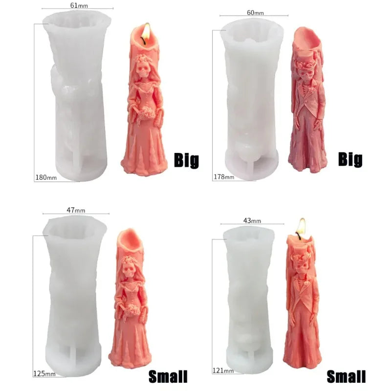 Halloween Skull Ghost Bride Silicone Candle Mold – DIY Craft