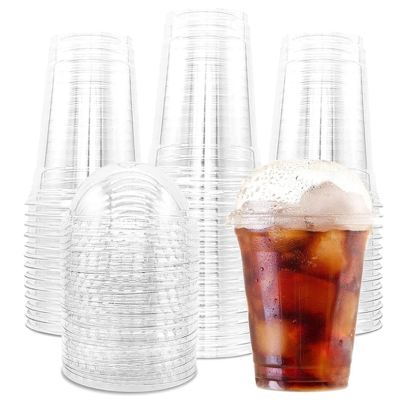 10-Pack 12oz Clear Plastic Cups | Bubble Tea, Iced Coffee & Party