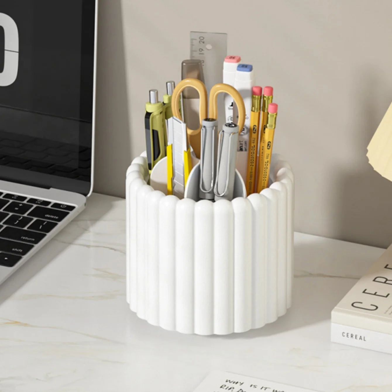 360° Spinning Makeup Brush Holder – 7-Slot Organizer