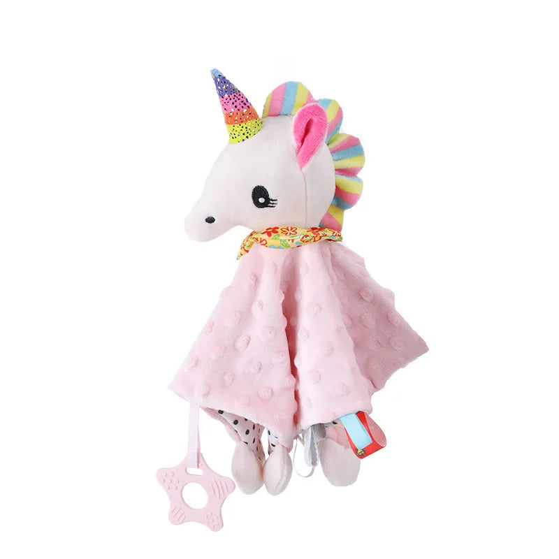 Elephant Baby Comforter Blanket Soft Appease Towel Baby Rattle Animals Toys Soothe Reassure Sleeping Towel Lathe HangingToddler Peaceful Pleasures Health and Wellness Unicorn-Pink