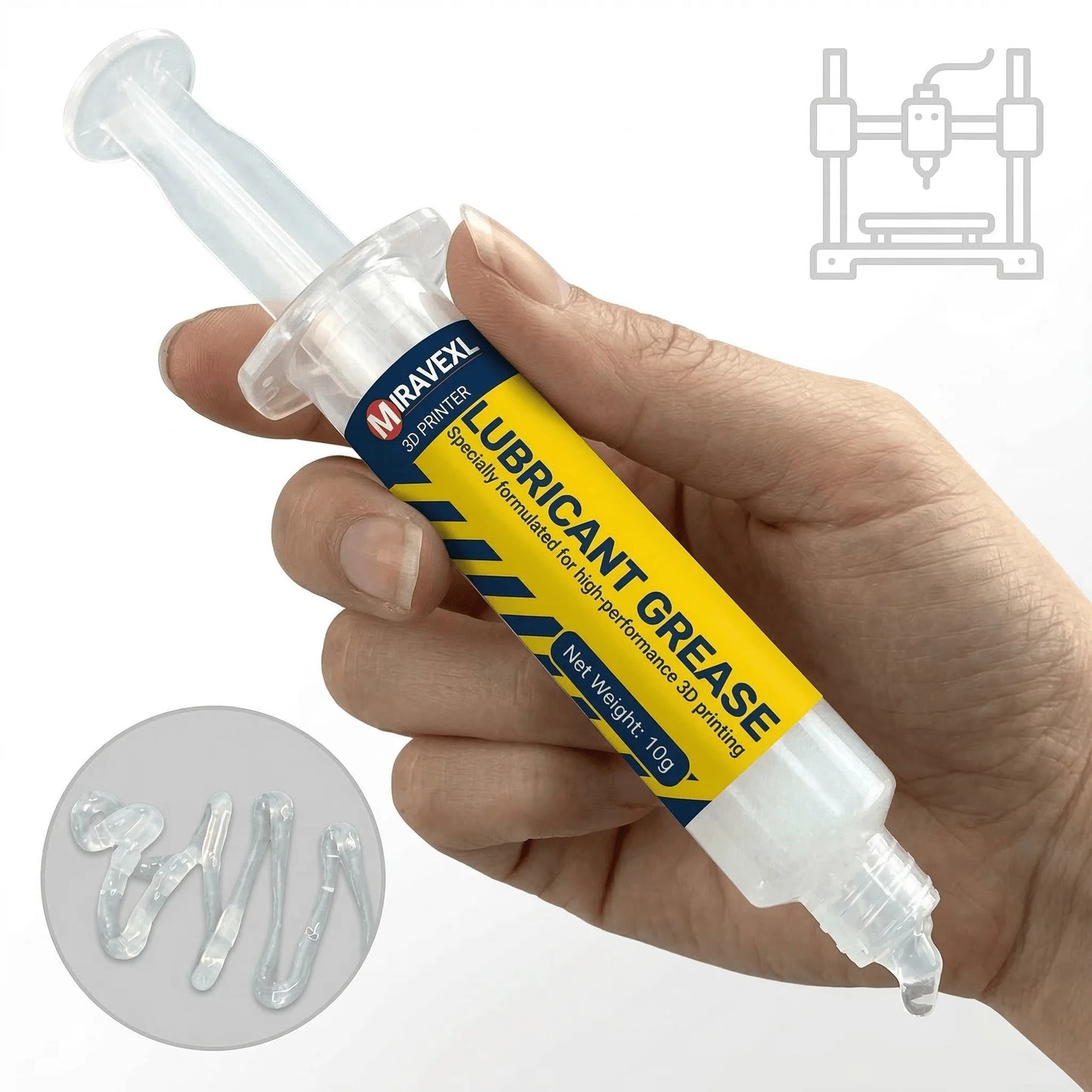 MIRAVEXL 3D Printer Grease White Lube for Lead Screws Linear Rails Rods Smooth Printing Noise Reduction Maintenance Kit Peaceful Pleasures Health and Wellness