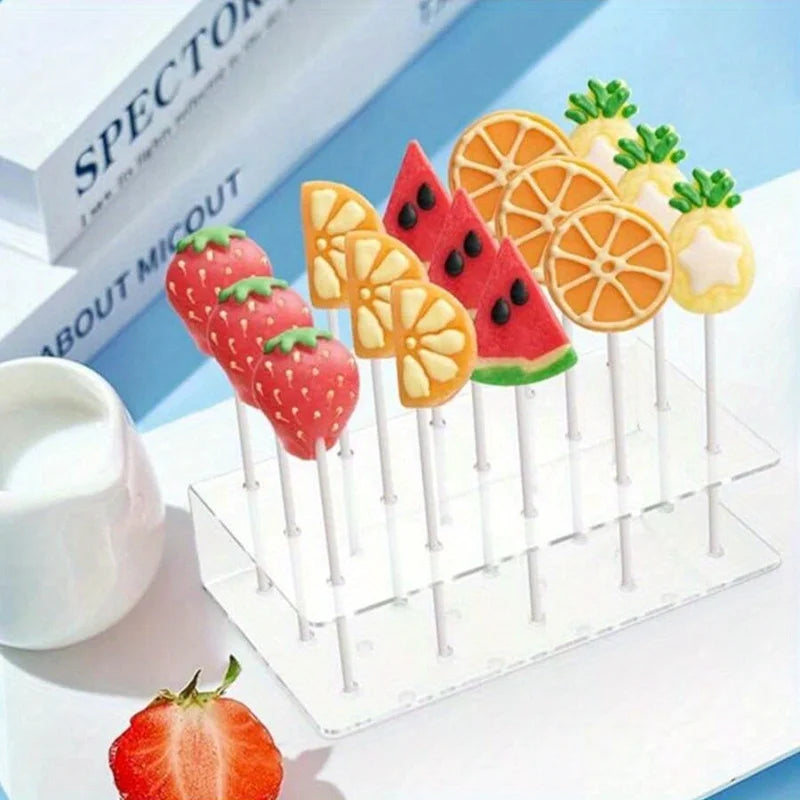 15-Hole Clear Acrylic Cake Pop Stand | Lollipop Display Holder
