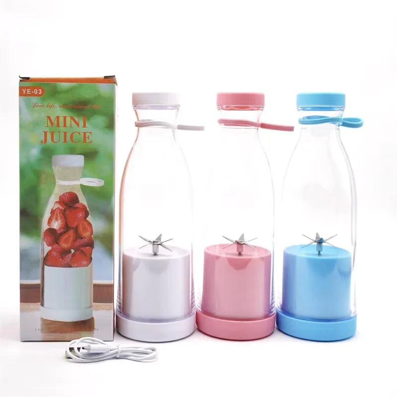 420ml Electric Juicer Mini Wine Bottle Blender Fruit Mixers 6 Blades Charging Juicer Cup Small Household Portable Juicer Blender Peaceful Pleasures Health and Wellness