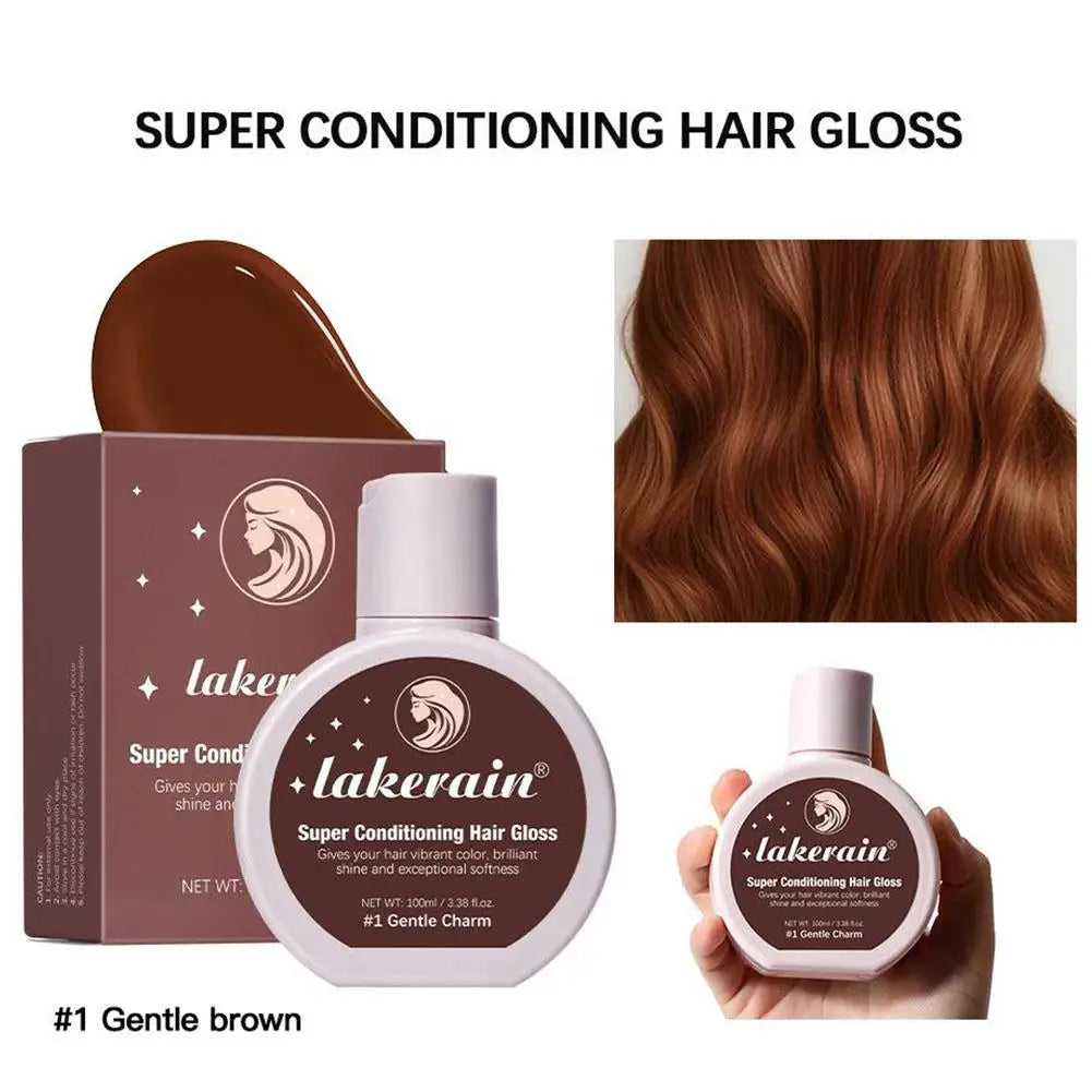 Hair Gloss Glaze Color Conditioner Gloss For Medium To Dark Brown Hair,Shine Moisturizing Hair Gloss Hair Mask For Natural Hair Peaceful Pleasures Health and Wellness 01