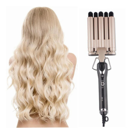 Five Tube Wave Curling Iron Hair Tool Salon And Home Use Ceramic Smart Temperature Control Fast Heating Hair Waver Styling Tools Peaceful Pleasures Health and Wellness