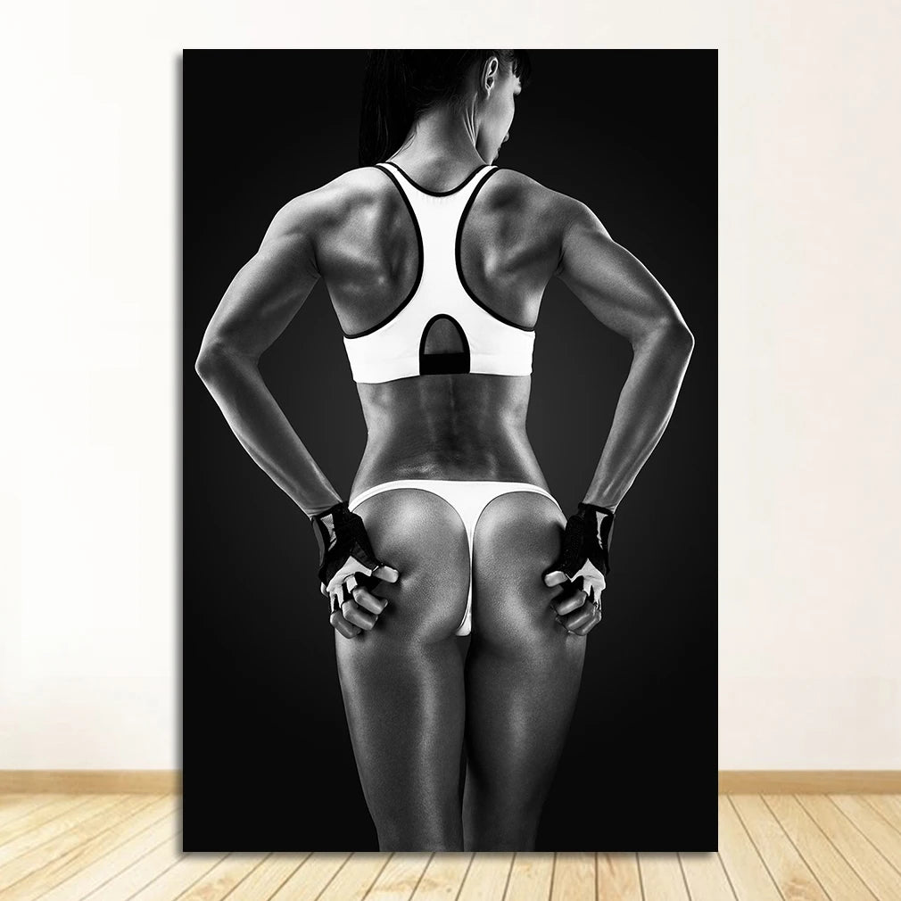Nordic Fitness Woman Canvas Wall Art | Scandinavian Decor