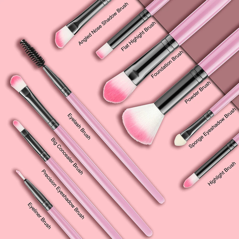 RUNTOIN 10-Piece Travel Makeup Brush Set – Soft & Fluffy Makeup Brush Set Peaceful Pleasures Health and Wellness