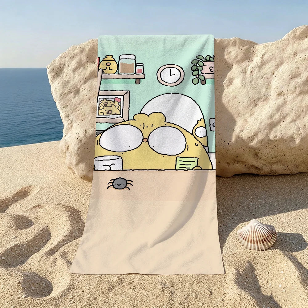 Cartoon Print Quick-Dry Beach & Bath Towel | Multi-Use Beach Bath Towel Peaceful Pleasures Health and Wellness 5 STJ150x260CM