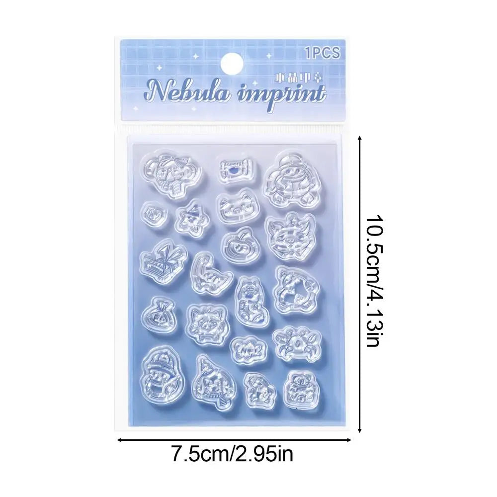 Clear Silicone Journaling Stamps with Acrylic Handle | Notebook