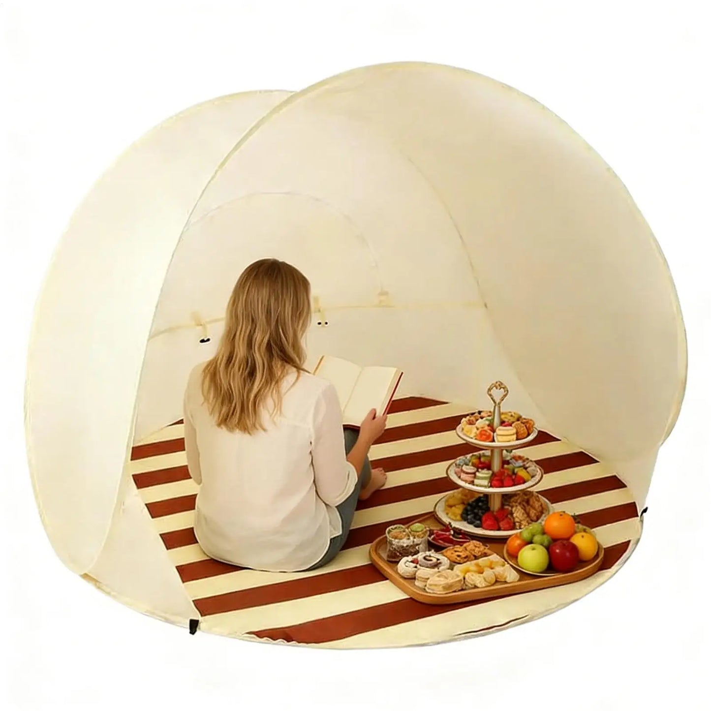 Pop-Up Beach Tent 3–4 Person | UPF 50+ UV Shelter Canopy
