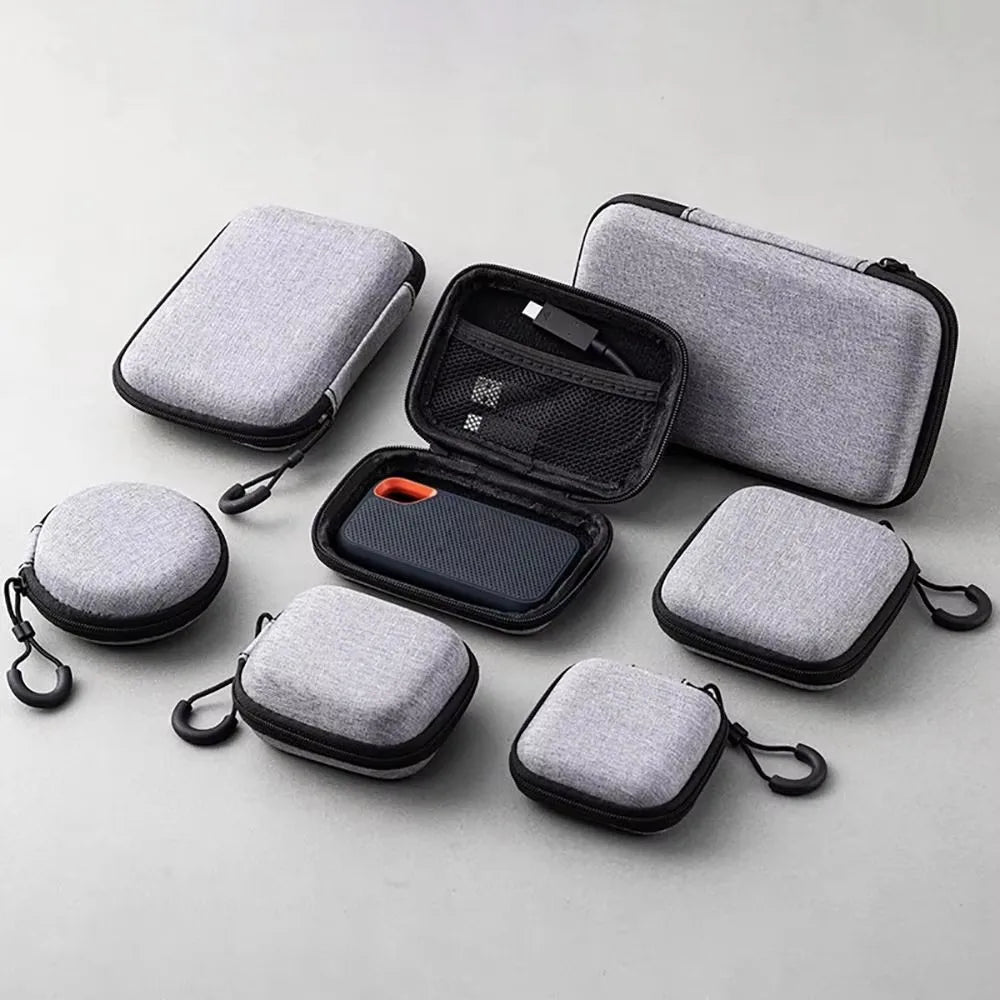 Shockproof Hard EVA Storage Bag Protective Dust-proof Earphone Storage Bag Portable Wear-resistant Data Cable Organizer Bag Peaceful Pleasures Health and Wellness
