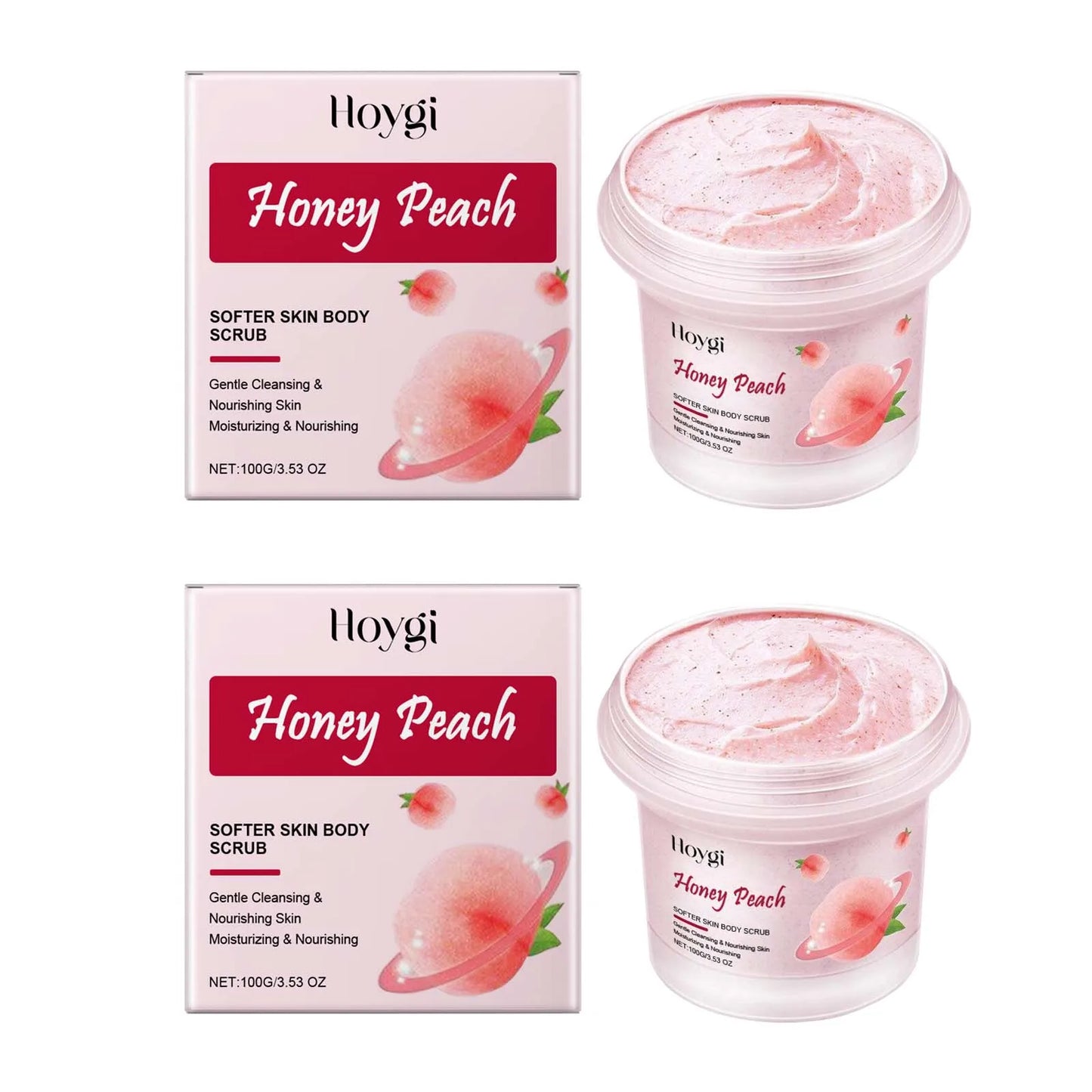 Honey Peach Body Scrub – Brightening Exfoliating Cleanser