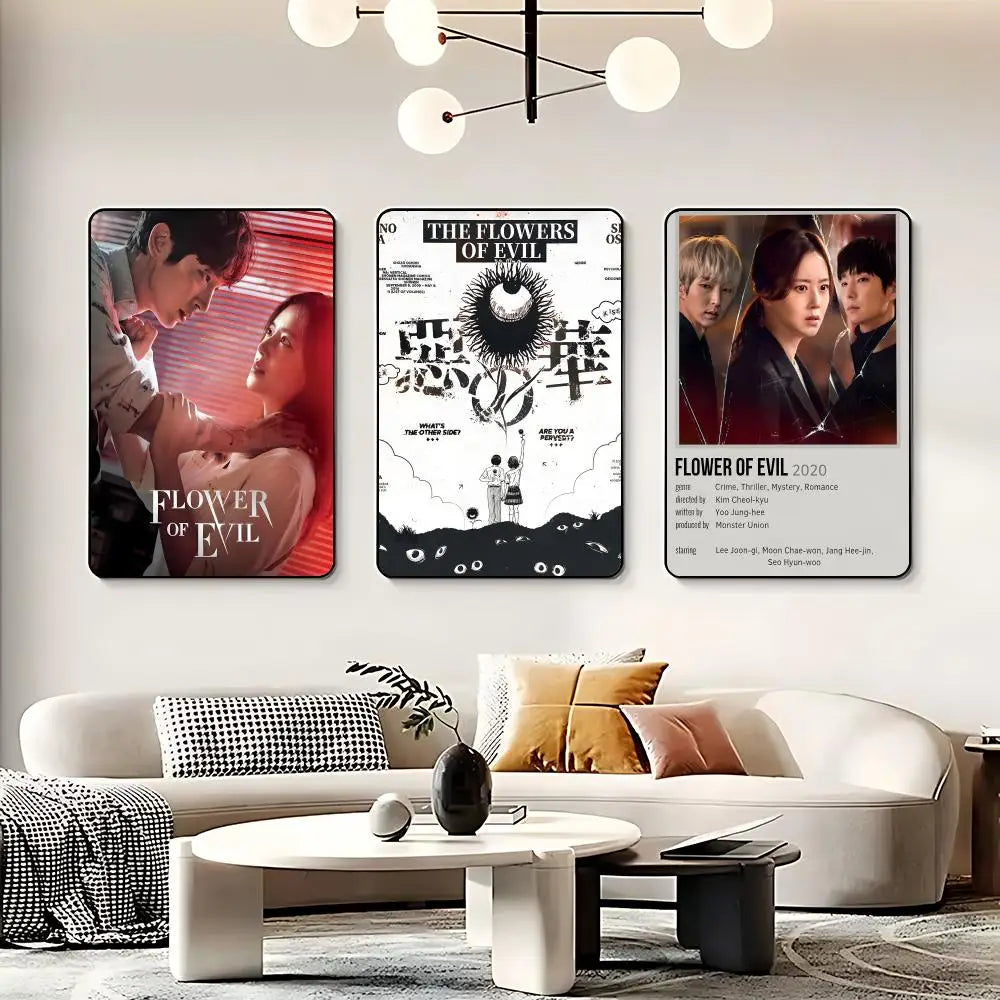 Drama F-Flower of Evil Poster HD Self Adhesive Waterproof Wall Art Ideal for Home Office Dorm Bedroom Great Gift Peaceful Pleasures Health and Wellness