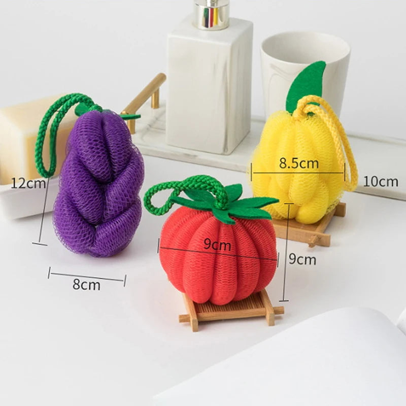 Fruit & Veggie Dopamine Bath Ball – Fun Bubble Bath Sponge