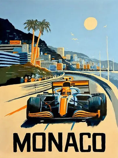 Vintage F1 Racing Car Canvas Wall Art | Motorsport Poster Print