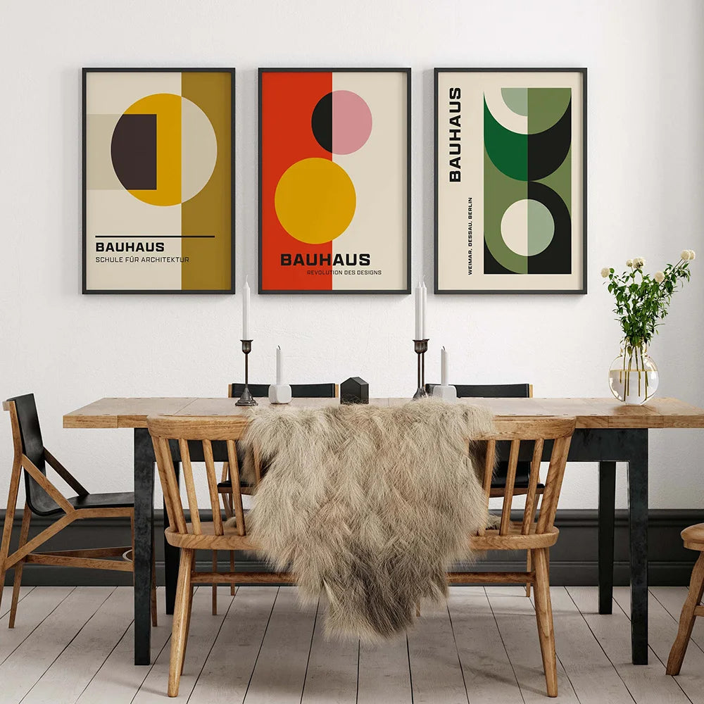 Creative Color Geometric Pattern Wall Art Canvas Painting Nordic Bauhaus Style Poster Print Picture for Modern Living Room Decor Peaceful Pleasures Health and Wellness