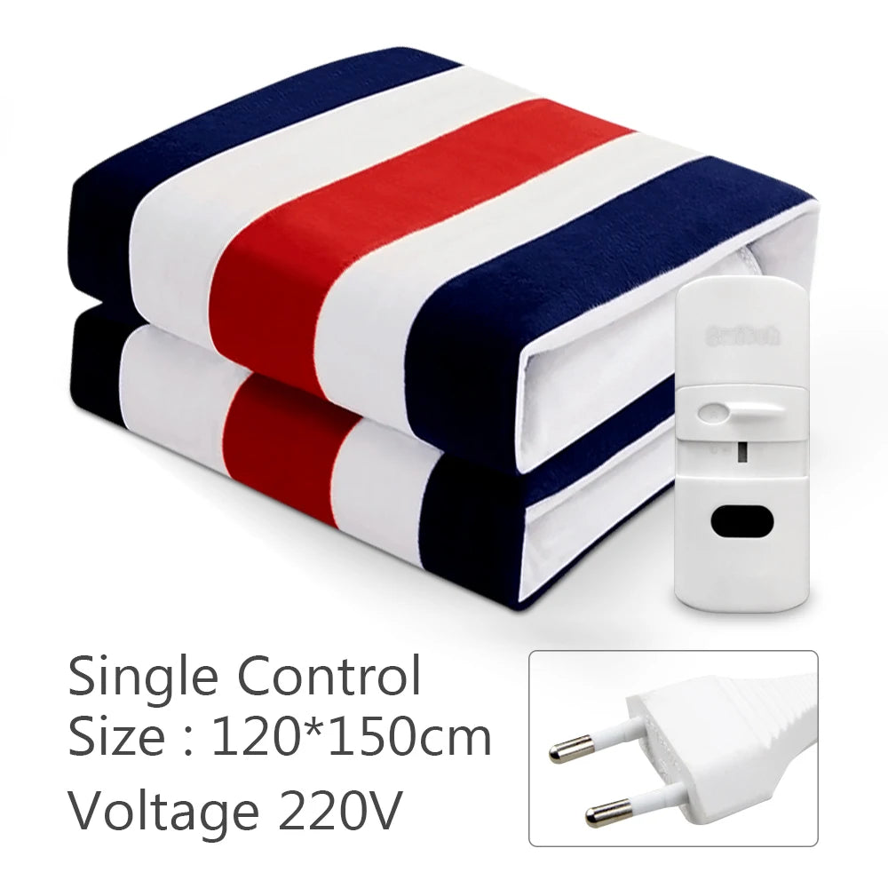 220V Electric Blanket Automatic Thermostat Electric Heating Blanket Body Warmer Thermal Mattress for Winter Home Office Use Peaceful Pleasures Health and Wellness B 120x150cm EU
