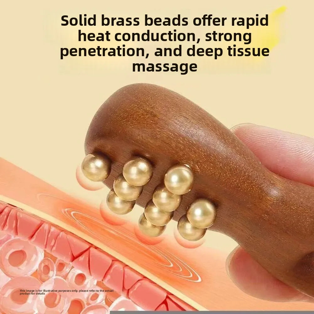 Wooden Brass Facial Massager | Face Lifting & Skin Tightening