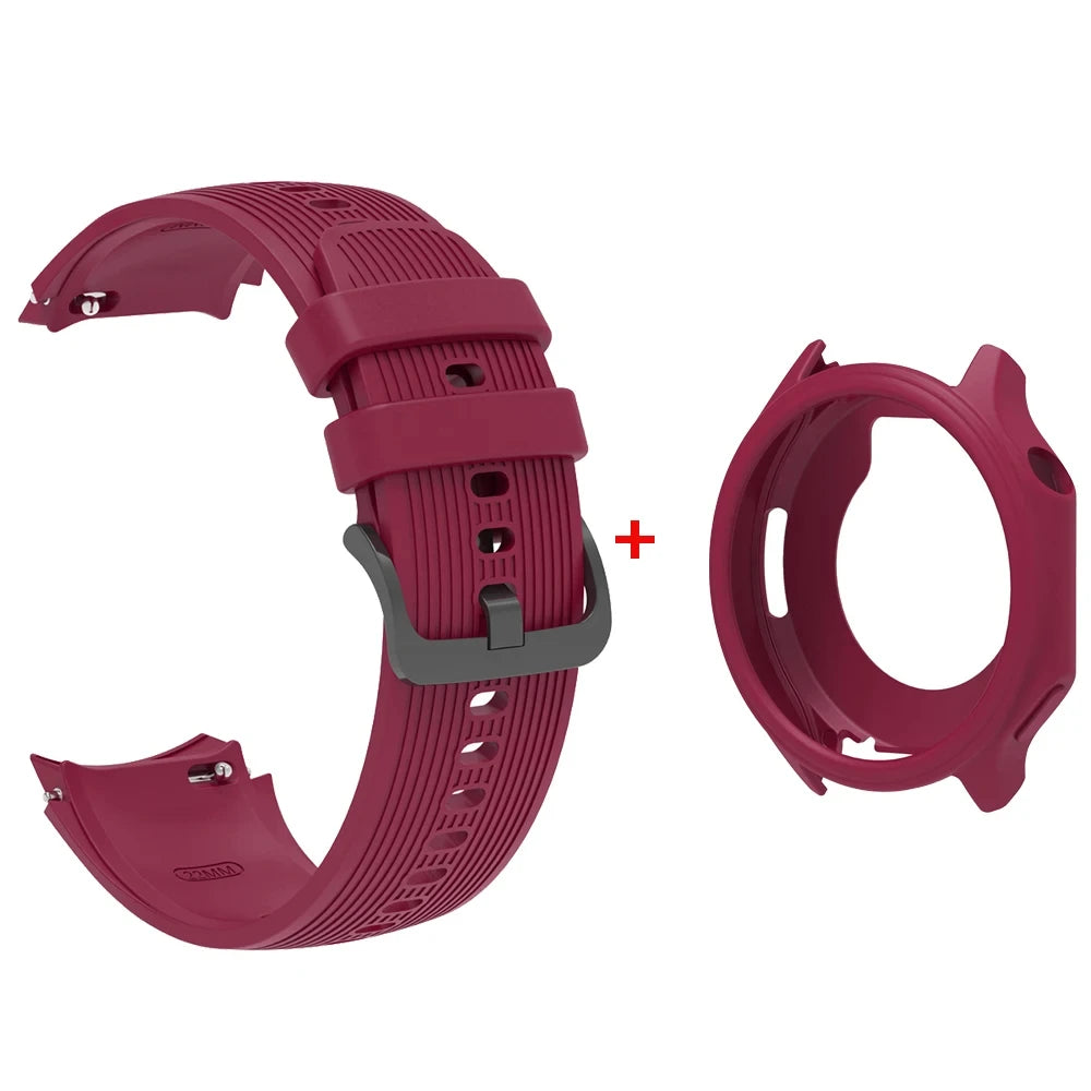 Silicone Watch Band & Case for OnePlus Watch 2/2R/3 & OPPO Watch X Peaceful Pleasures Health and Wellness Case Strap WineRed OPPO X Oneplus 2