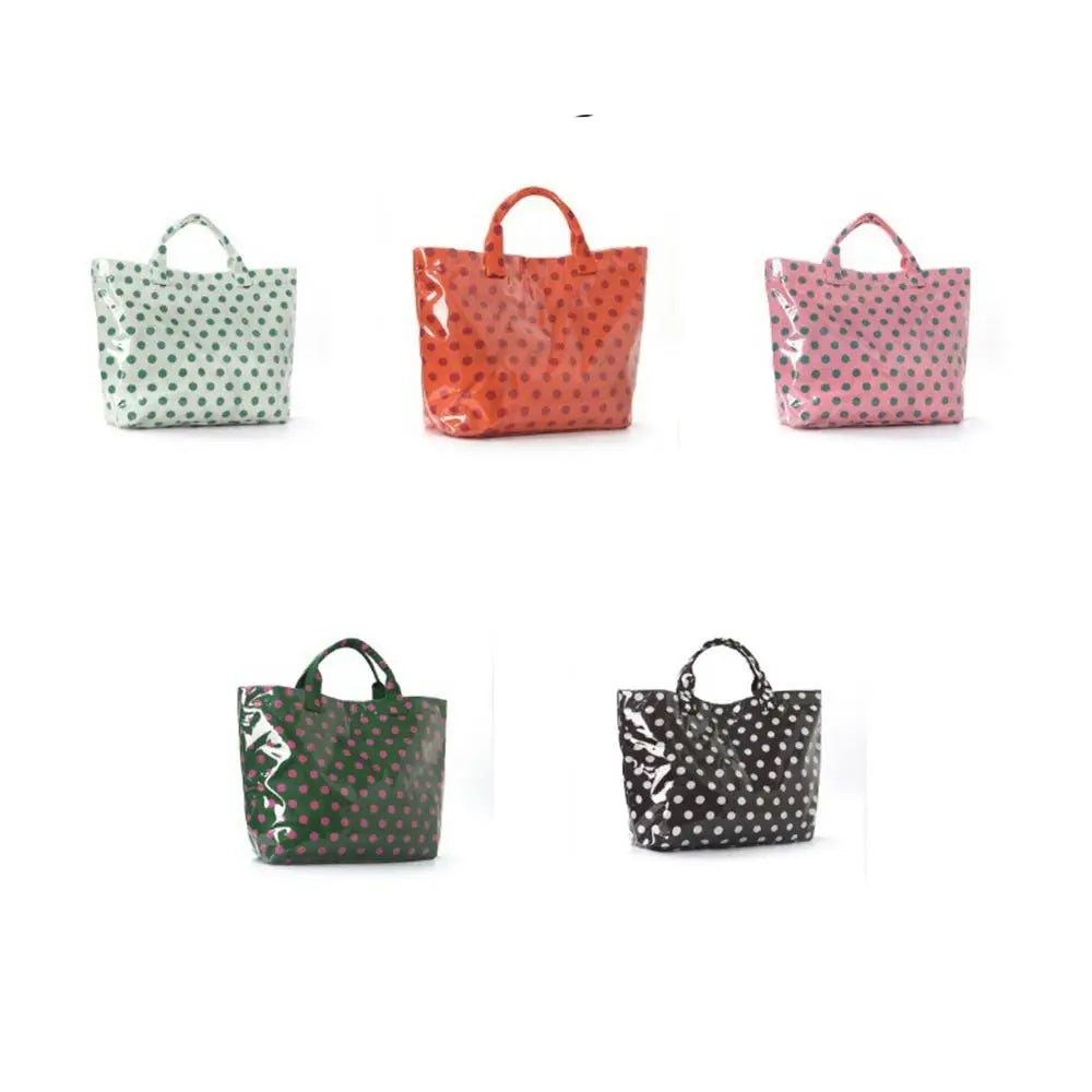 Large Polka Dot PVC Tote Bag – Waterproof Beach & Travel Handbag Waterproof Tote Bag Peaceful Pleasures Health and Wellness