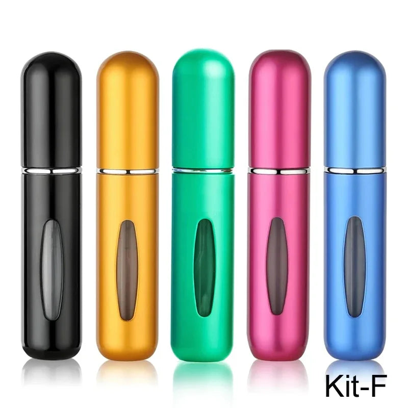 5-Pack Mini 5ml Refillable Perfume Atomizer Travel Spray Bottles