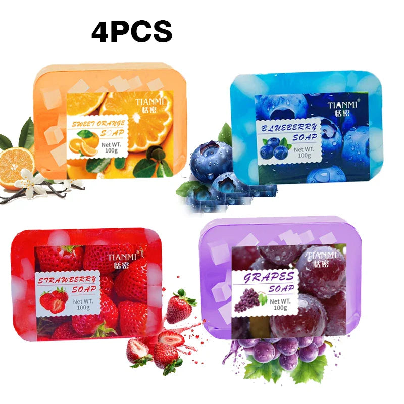 4-Piece Fruit Jelly Soap – Cleanse, Moisturize & Nourish