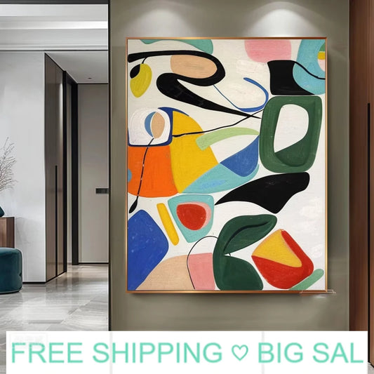 Hand Painted Abstract Canvas Wall Art | Large Colorful Painting Canvas Wall Painting Peaceful Pleasures Health and Wellness