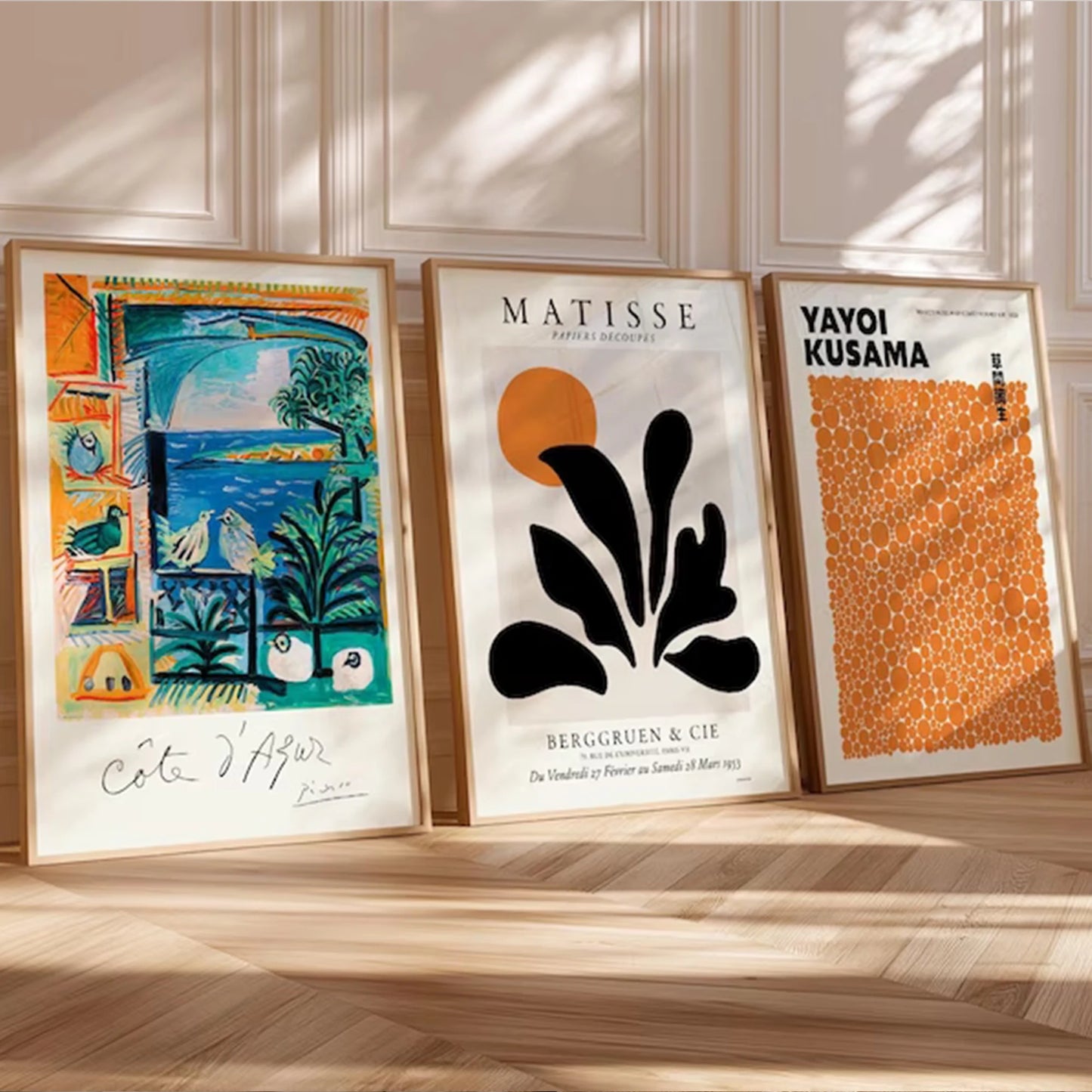 3-Piece Modern Gallery Canvas Wall Art – Matisse Picasso Kusama