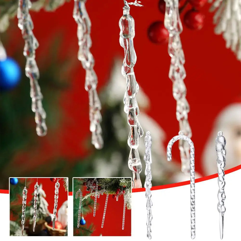 Christmas Tree Crystal Acrylic Ice Bar Pendant - Small Sparkling Hanging Charm Festive Holiday Christmas Decorative Ornament Peaceful Pleasures Health and Wellness