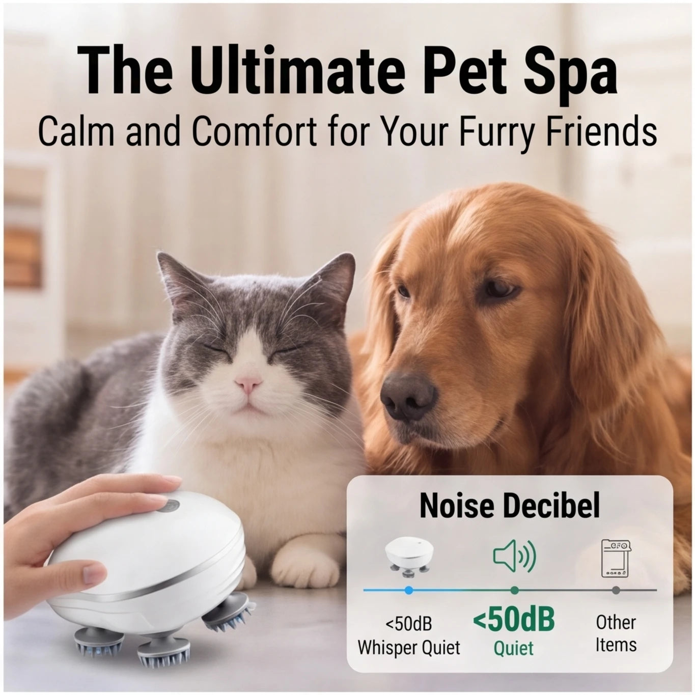 2-in-1 Electric Scalp Cleaner & Pet Massager – Deep Vibration Brush for Hair Wash & Pet Relaxation, Rechargeable & Easy to Clean Peaceful Pleasures Health and Wellness