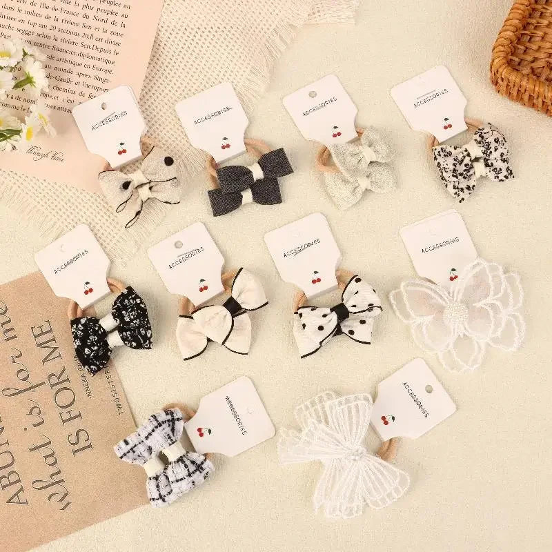 10-Pack Lace Butterfly Bow Hair Ties for Girls | Cute Set