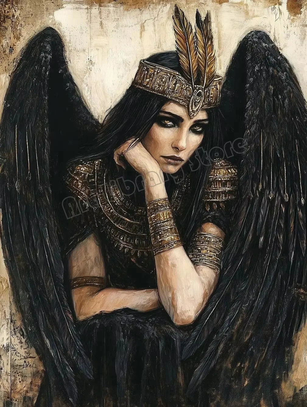 Dark Goddess Gaia/Hecate Greek Mythology Norse Witch Magic Gothic Fantasy Poster Canvas Painting Wall Art Pictures Home Decor Peaceful Pleasures Health and Wellness ZLH5397 20x30cm No Frame