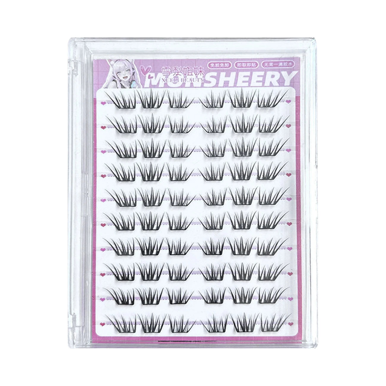 DIY Cluster Eyelash Extensions | Natural C-Curl, Ultra-Light, 10 Rows