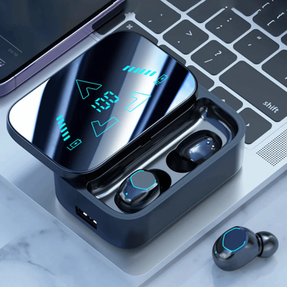 LED Display Wireless Bluetooth Earphones Noise Reduction Low Latency Bluetooth Headset TWS Bass Bluetooth Headphone Sports Peaceful Pleasures Health and Wellness