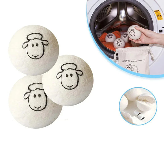 Wool Dryer Balls – Anti-Static Reusable Fabric Softener Wool Dryer Balls Peaceful Pleasures Health and Wellness