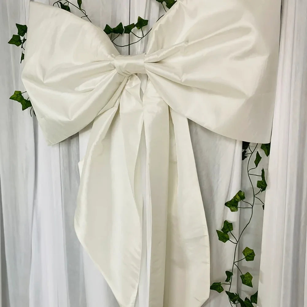 Large Ivory Taffeta Bow – Wedding Pew, Bridal & Party Decor Event Decor Bow Peaceful Pleasures Health and Wellness bow 1cps60x100cm